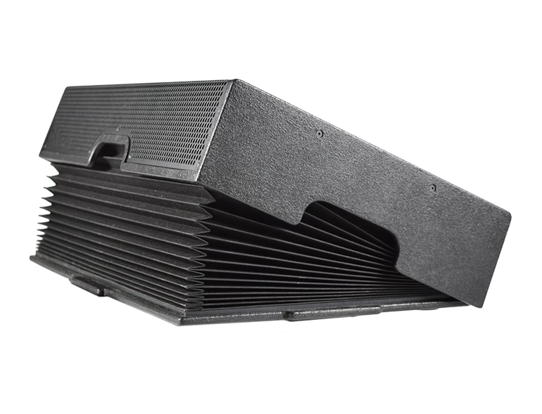 Professional stage loudspeaker with a large ribbed horn diffuser for amplified sound.