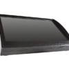 Touchscreen monitor with a black bezel, angled display surface facing upward.